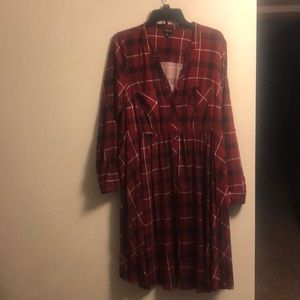 Button down plaid dress.